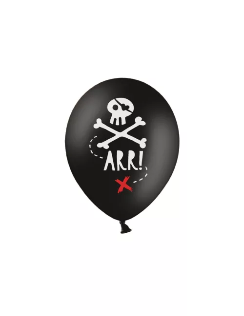Photo du produit 6 Ballons en latex fête de pirate noirs 30 cm