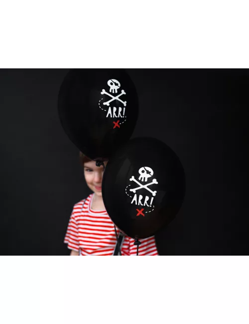 Photo du produit 6 Ballons en latex fête de pirate noirs 30 cm