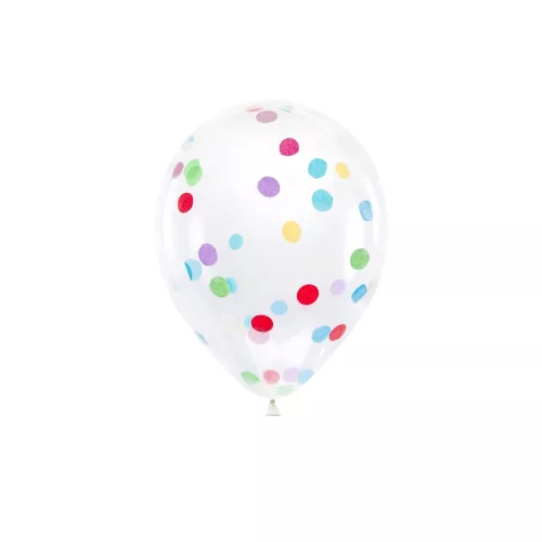 Photo du produit 6 Ballons en latex transparents avec confettis multicolores 30 cm