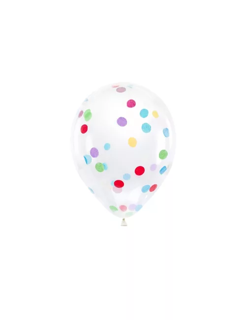 Photo du produit 6 Ballons en latex transparents avec confettis multicolores 30 cm