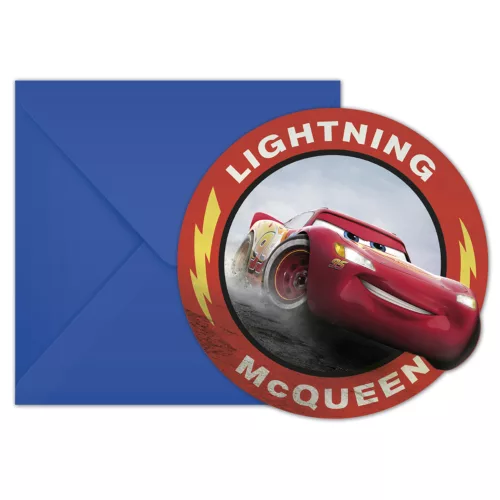 Photo du produit 6 Cartons d'invitation avec enveloppes Cars 3