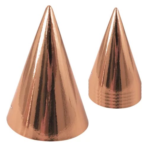 Photo du produit 6 Chapeaux de fête en carton rose gold 15 cm