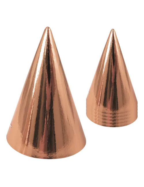 Photo du produit 6 Chapeaux de fête en carton rose gold 15 cm