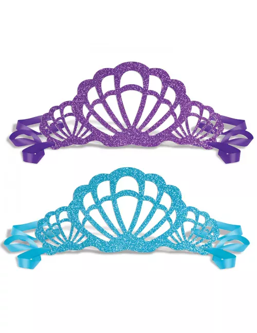 Photo du produit 6 Diadèmes en carton coquillage bleus et violets enfant