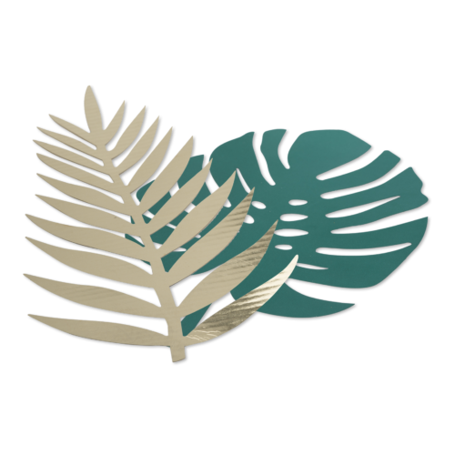 Photo du produit 6 Feuilles tropicales vert et or carton