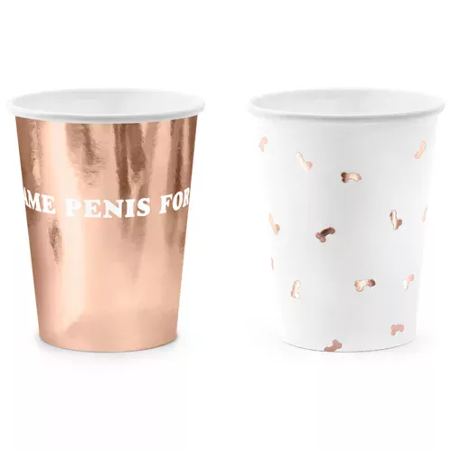 Photo du produit 6 Gobelets en carton same penis forever roses gold 220 ml