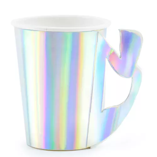 Photo du produit 6 Gobelets en carton sirène holographique 220 ml