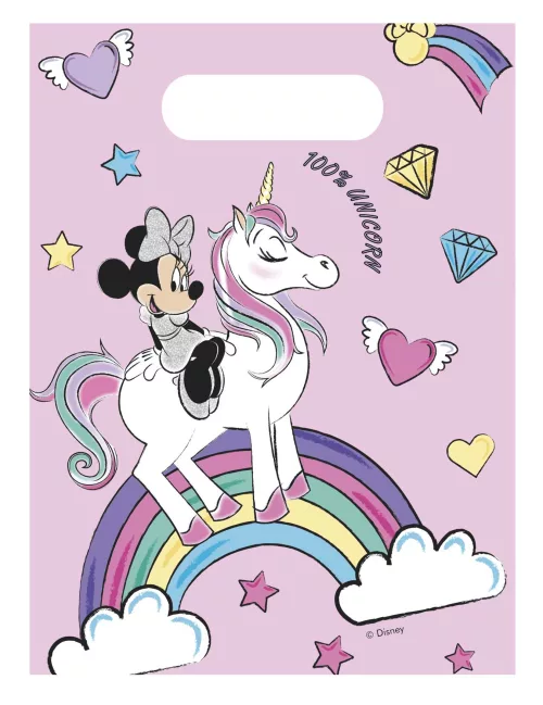 Photo du produit 6 Sacs cadeaux Minnie et la licorne