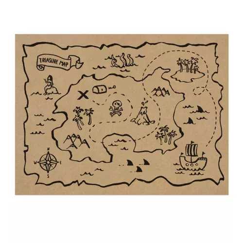 Photo du produit 7 Sets de table en papier kraft carte aux trésors 40 x 30 cm