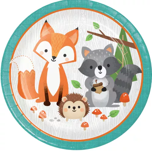 Photo du produit 8 Assiettes en carton animaux de la forêt 23 cm