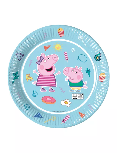 Photo du produit 8 Assiettes en carton FSC Peppa Pig bleues 23 cm