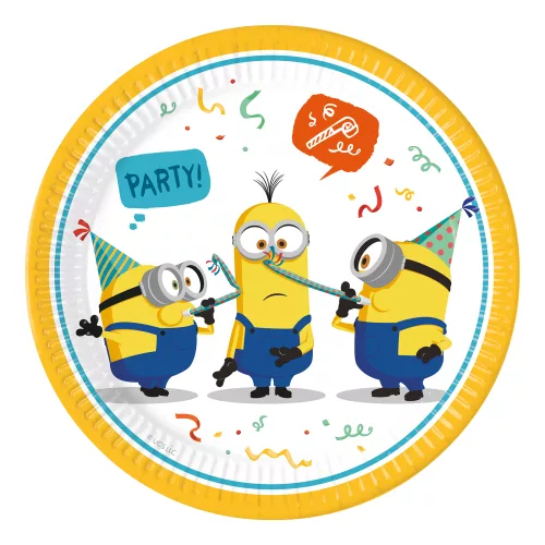 Photo du produit 8 Assiettes en carton Minions 23 cm