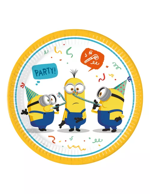 Photo du produit 8 Assiettes en carton Minions 23 cm