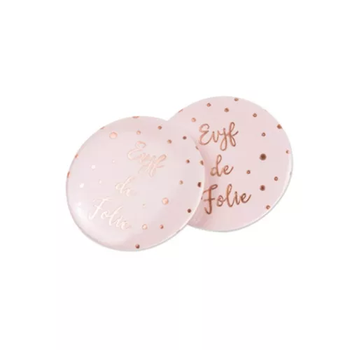 Photo du produit 8 Badges EVJF de folie dorure rose gold 5 cm