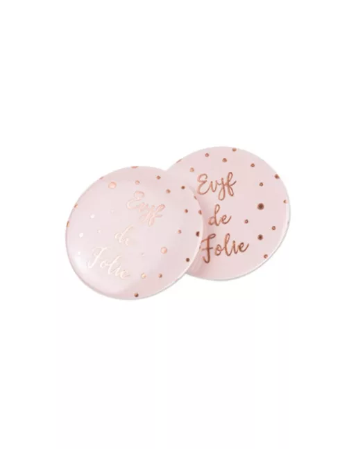 Photo du produit 8 Badges EVJF de folie dorure rose gold 5 cm