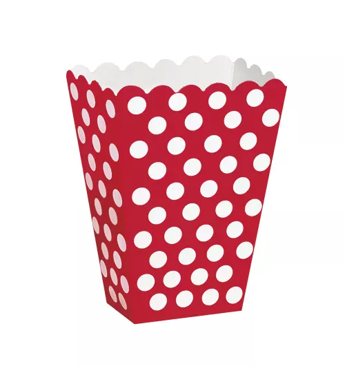 Photo du produit 8 boîtes pop corn rouge à pois blanc