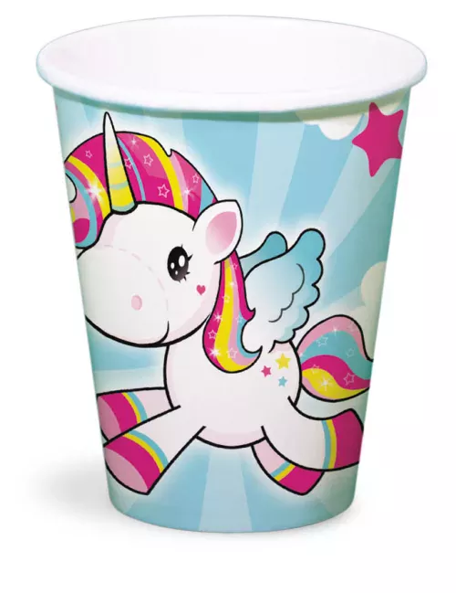 Photo du produit 8 Gobelets en carton Licorne 250ml