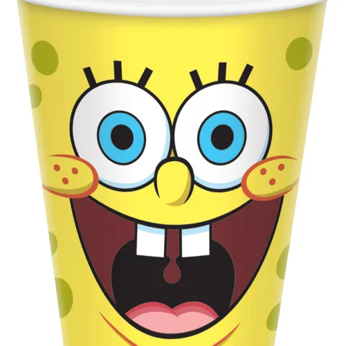 Photo du produit 8 Gobelets en carton Bob l'Eponge 250 ml
