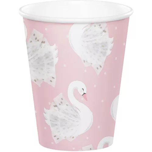 Photo du produit 8 Gobelets en carton cygne royal roses 256 ml