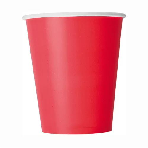 Photo du produit 8 Gobelets en carton rouges 210 ml