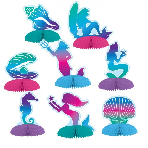 Photo du produit 8 Minis centre de table en papier sirène 7 - 10 cm
