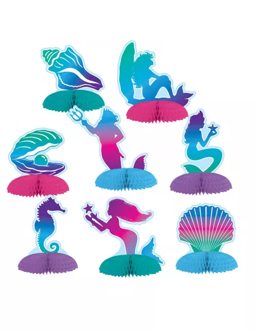 Photo du produit 8 Minis centre de table en papier sirène 7 - 10 cm