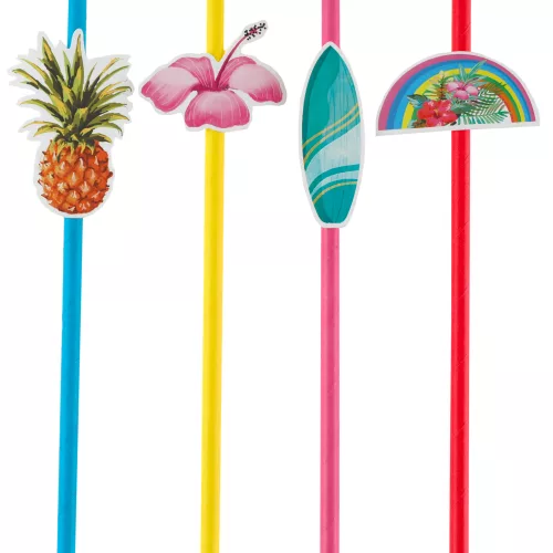 Photo du produit 8 Pailles carton Aloha 19 cm