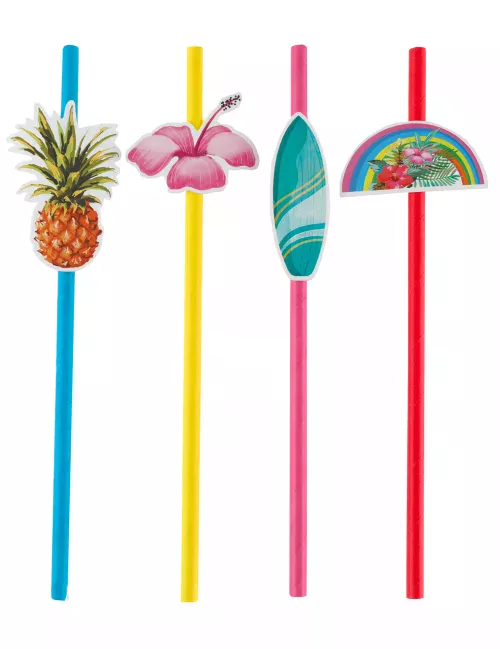 Photo du produit 8 Pailles carton Aloha 19 cm