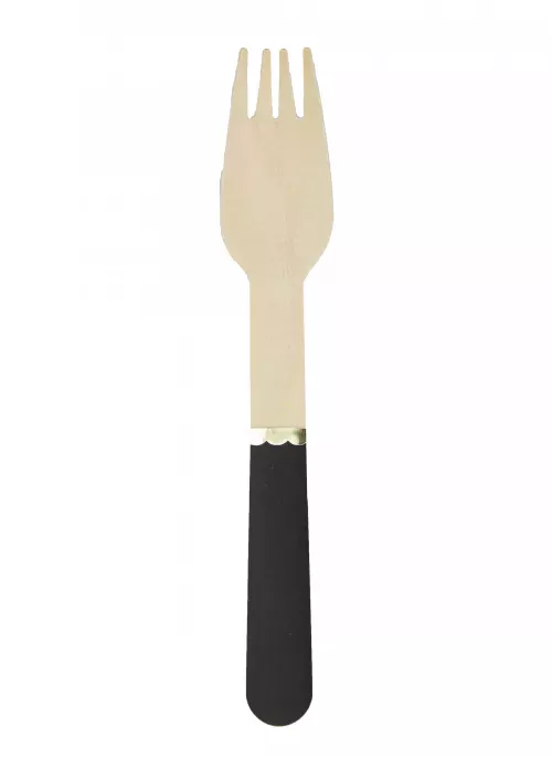 Photo du produit 8 Petites fourchettes en bois noires 15 cm