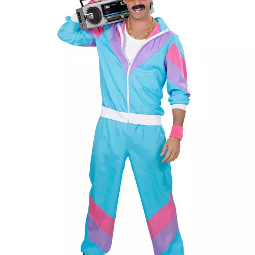 Photo du produit Déguisement jogging 80's turquoise homme