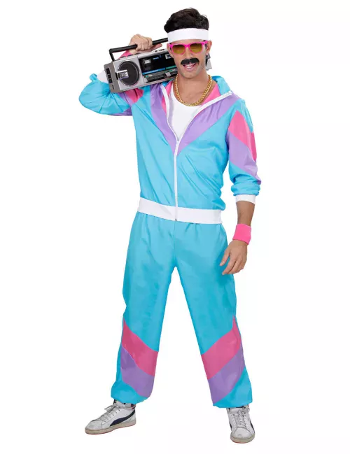 Photo du produit Déguisement jogging 80's turquoise homme