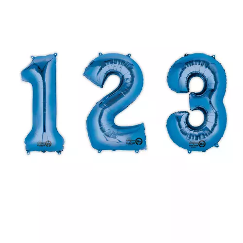 Photo du produit Ballon aluminium chiffre bleu 85 cm