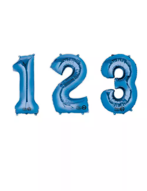 Photo du produit Ballon aluminium chiffre bleu 85 cm