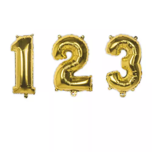 Photo du produit Ballon aluminium chiffre doré 33 cm