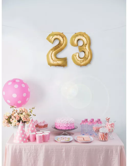 Photo du produit Ballon aluminium chiffre doré 33 cm