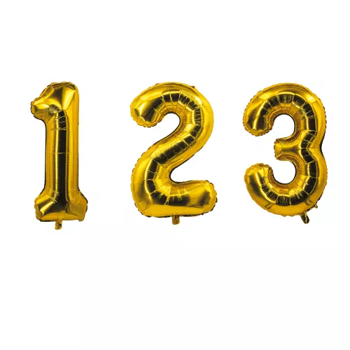 Photo du produit Ballon aluminium chiffre doré 85 cm