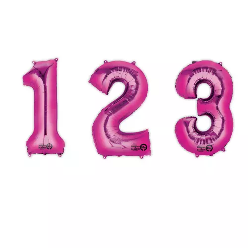 Photo du produit Ballon aluminium chiffre fuchsia 88 cm