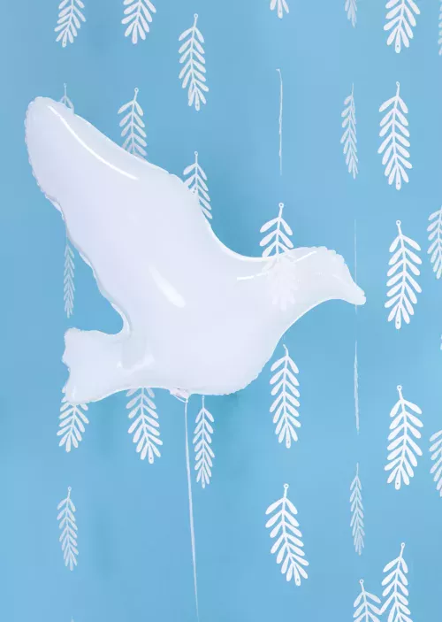 Photo du produit Ballon aluminium colombe blanche 77 x 66 cm
