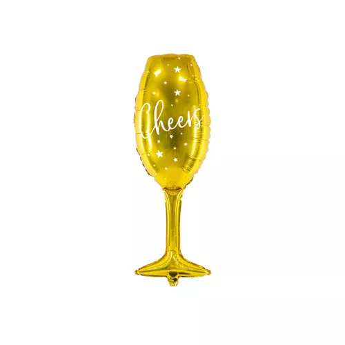 Photo du produit Ballon aluminium flûte cheers doré 28 x 80 cm