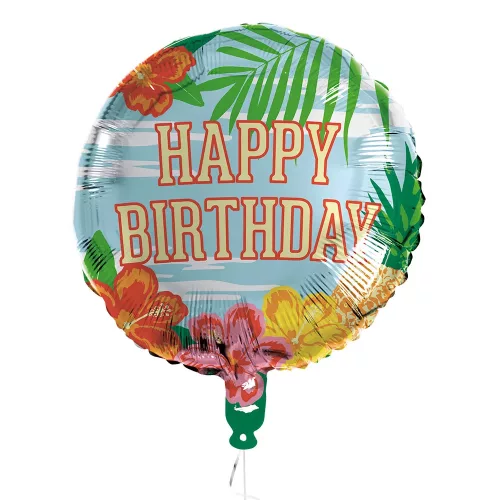 Photo du produit Ballon aluminium Happy Birthday Paradise 45 cm