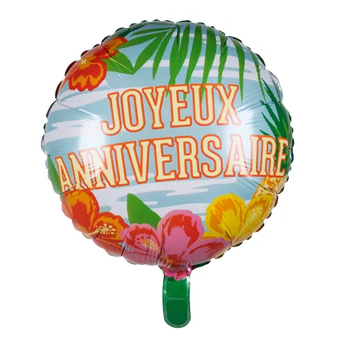 Photo du produit Ballon aluminium Joyeux Anniversaire Paradise 45 cm