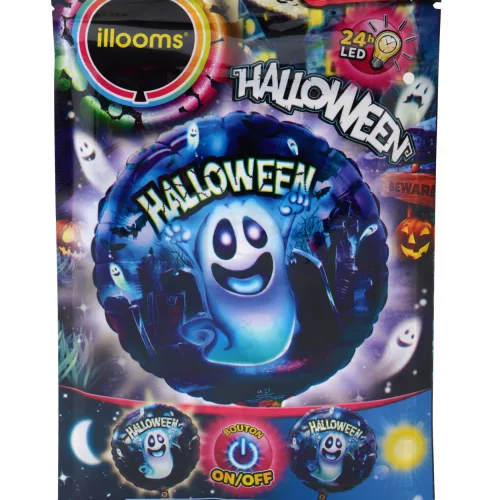 Photo du produit Ballon aluminium lumineux fantôme Illooms 55 cm