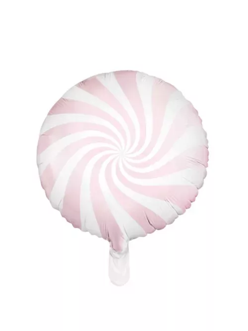 Photo du produit Ballon aluminium sucette rose et blanc 35 cm