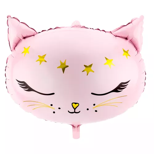 Photo du produit Ballon en aluminium chat rose 48 x 36 cm