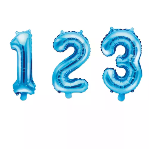 Photo du produit Ballon en aluminium chiffre bleu 33 cm