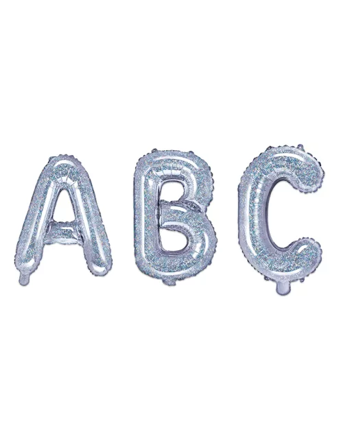 Photo du produit Ballon en aluminium lettre iridescent 35 cm