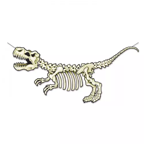 Photo du produit Bannière en carton squelette dinosaure 71 x 152 cm