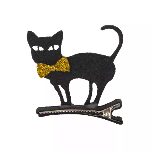 Photo du produit Barrette chat noir en feutrine