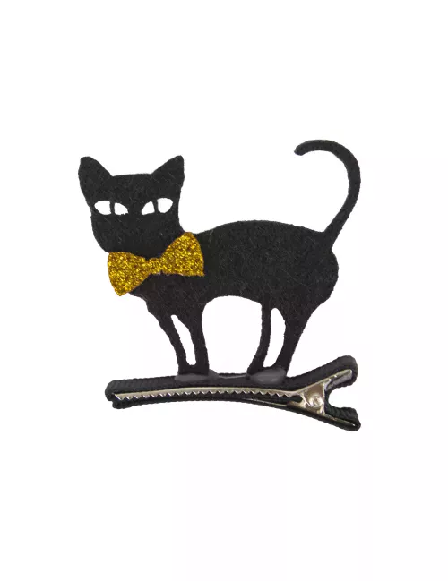 Photo du produit Barrette chat noir en feutrine