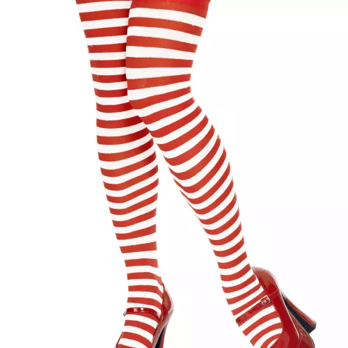 Photo du produit Bas rayés blanc et rouge femme